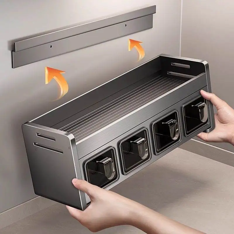 Настенный органайзер для специй без сверления, многофункциональный комбинированный контейнер для приправ, для домашнего использования
Настенный органайзер для специй без сверления, многофункциональный комбинированный контейнер для приправ, для домашнего использования