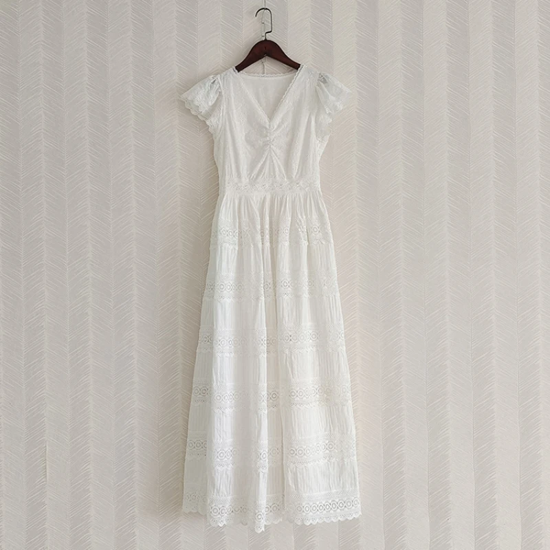 Summer White Dress Women's Clothing 2023 Runway Vintage Party Dress V-Neck Short Sleeved Embroidered Slimming A-Line Elegant
Summer White Dress Women's Clothing 2023 Runway Vintage Party Dress V-Neck Short Sleeved Embroidered Slimming A-Line Elegant