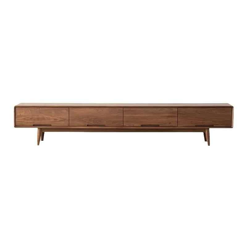Nordic black walnut TV cabinet, modern simple living room drawer small apartment Japanese-style solid wood floor cabinet
Nordic black walnut TV cabinet, modern simple living room drawer small apartment Japanese-style solid wood floor cabinet