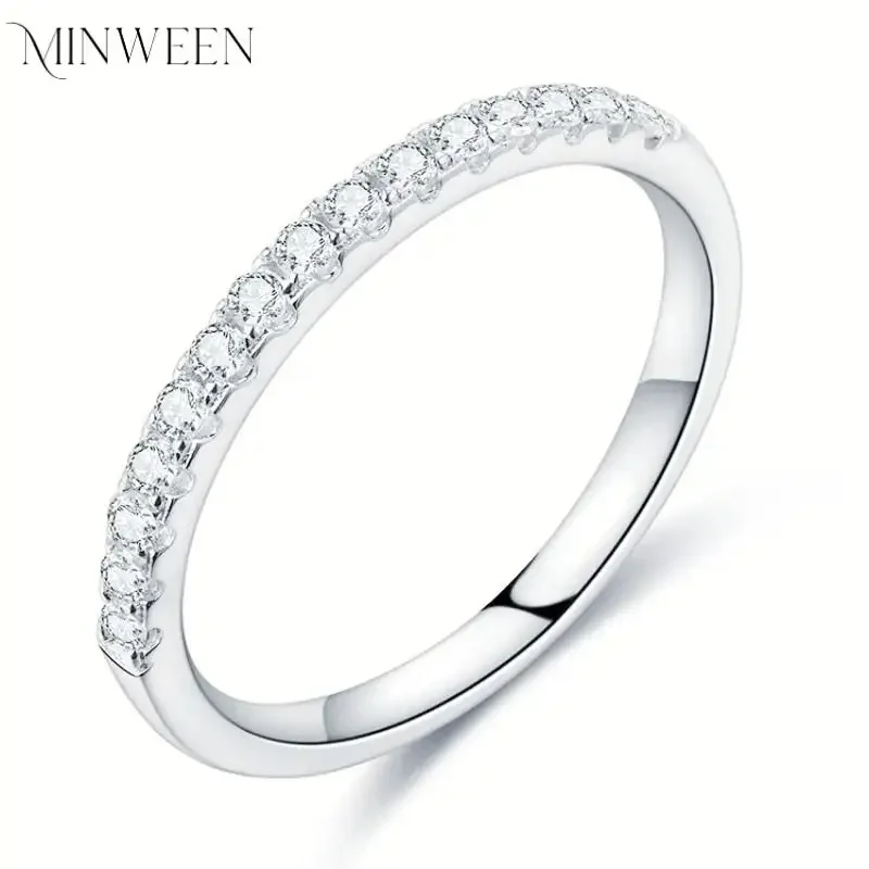 MINWEEN 925 Sterling Silver White Gold Round Excellent Cut Moissanite Ring For Women Jewelry
MINWEEN 925 Sterling Silver White Gold Round Excellent Cut Moissanite Ring For Women Jewelry