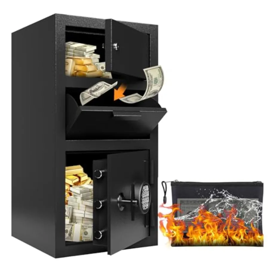 Business use heavy duty steel fireproof drop safe with black finish, 6.0 cu ft capacity, double door design, anti-theft drop sl
Business use heavy duty steel fireproof drop safe with black finish, 6.0 cu ft capacity, double door design, anti-theft drop sl