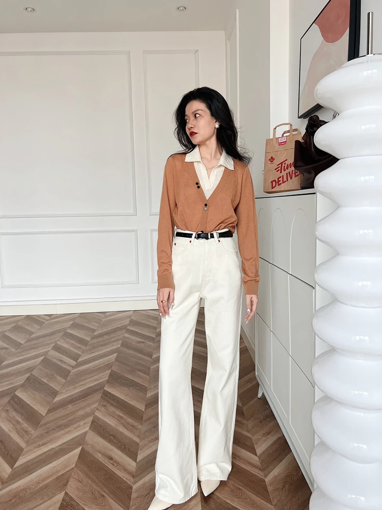 Широкие джинсы с высокой талией, новый цвет, против морщин, розовый, универсальные джинсовые брюки Terri 70S Spirit
Широкие джинсы с высокой талией, новый цвет, против морщин, розовый, универсальные джинсовые брюки Terri 70S Spirit