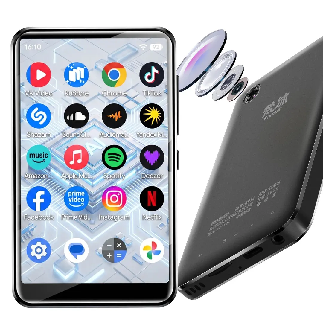Android MP3/MP4 Player 4" Screen WiFi 4GB RAM 8 Core BT5.0 Lossless Music 1080P Video 13MP Camera with Play Store for Student
Android MP3/MP4 Player 4" Screen WiFi 4GB RAM 8 Core BT5.0 Lossless Music 1080P Video 13MP Camera with Play Store for Student