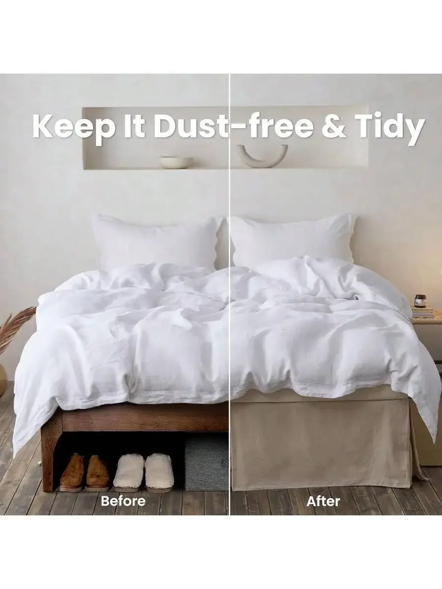 Linen Cotton Blend Bed Skirt 18 Inch Drop Queen Size Pleated Corner Dust Free Tidy
Linen Cotton Blend Bed Skirt 18 Inch Drop Queen Size Pleated Corner Dust Free Tidy