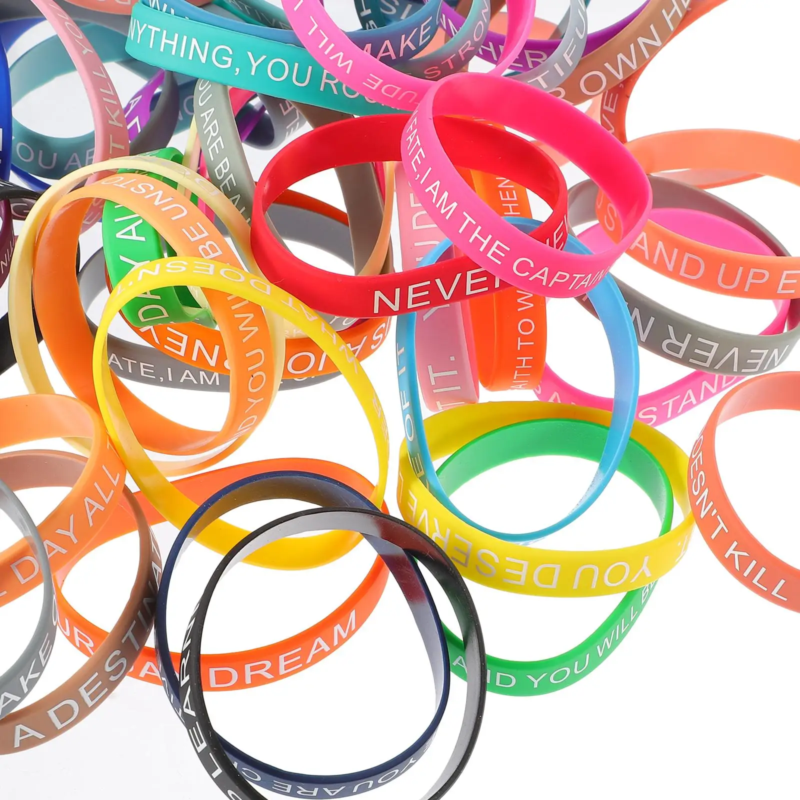 60 Pcs Motivational Silicone Bracelets Elastic Unisex Bands Colored Wristbands Fitness Shaping Accessories
60 Pcs Motivational Silicone Bracelets Elastic Unisex Bands Colored Wristbands Fitness Shaping Accessories