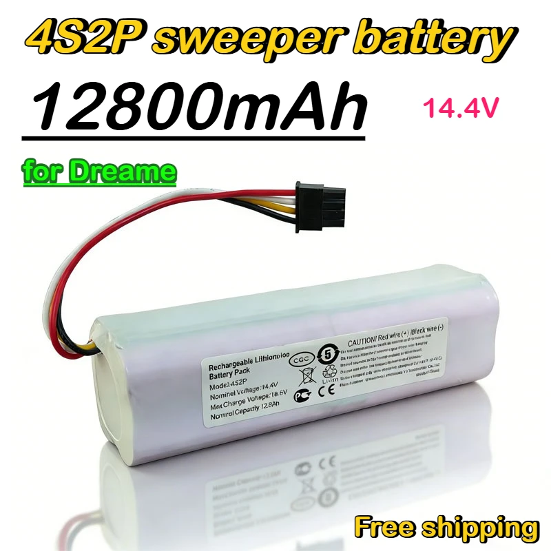 4S2P 12800mAh P2008-4S2P-MMBK sweeping robot battery 14.4V large capacity for Dreame F9 D9 L10 Pro Plus RLS3 Free shipping
4S2P 12800mAh P2008-4S2P-MMBK sweeping robot battery 14.4V large capacity for Dreame F9 D9 L10 Pro Plus RLS3 Free shipping