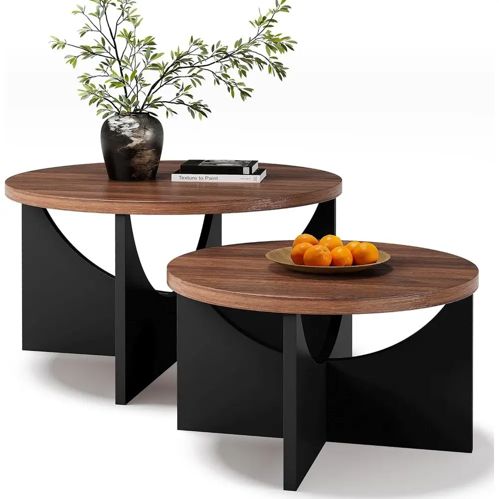 Set of 2, 31.5 Round Wooden Side Tables for Living Room, Walnut Finish
Set of 2, 31.5 Round Wooden Side Tables for Living Room, Walnut Finish