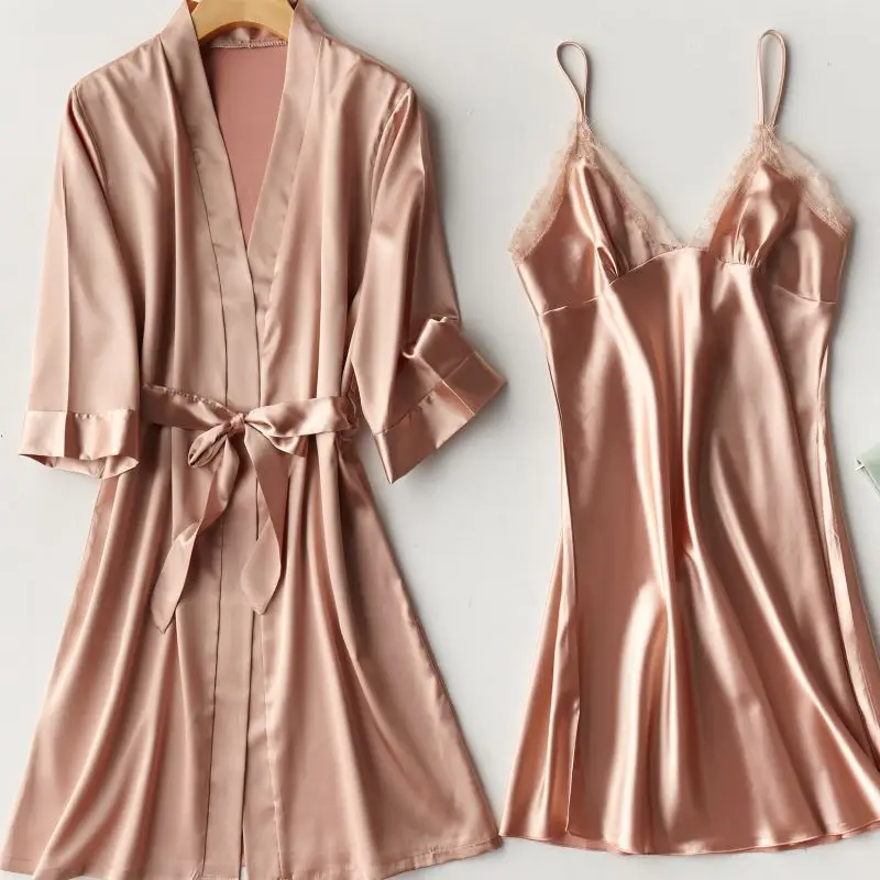 Women Robe Sets Solid Simple Lace Sexy Loose Trendy Cozy Comfortable Elegant French Style Retro Sleepwear Spliced Design Gentle
Women Robe Sets Solid Simple Lace Sexy Loose Trendy Cozy Comfortable Elegant French Style Retro Sleepwear Spliced Design Gentle