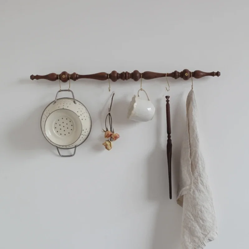 Retro solid wood hanging rod living room bedroom entrance kitchen storage hook
Retro solid wood hanging rod living room bedroom entrance kitchen storage hook