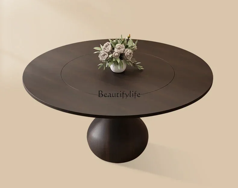 LItalian minimalist modern light luxury retro style black walnut color round inlaid turntable
LItalian minimalist modern light luxury retro style black walnut color round inlaid turntable
