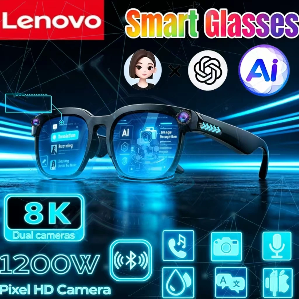 Lenovo 2026 New Smart Sunglasses AI Real-Time Translation Bluetooth Call Recording Music Play For Men And Women
Lenovo 2026 New Smart Sunglasses AI Real-Time Translation Bluetooth Call Recording Music Play For Men And Women