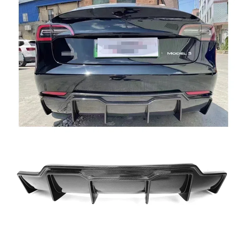 Dry Carbon Fiber V style Rear Trim Exterior Bumper Diffuser Protect Cover For Model 3 Glossy Black Bumper Diffuser
Dry Carbon Fiber V style Rear Trim Exterior Bumper Diffuser Protect Cover For Model 3 Glossy Black Bumper Diffuser