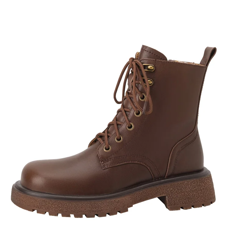 Women Genuine Leather Ankle Boots SmallHut Autumn Winter Black Brown Thick Heel Short Boot Elegant Lady Lace Up Round Toe Shoes
Women Genuine Leather Ankle Boots SmallHut Autumn Winter Black Brown Thick Heel Short Boot Elegant Lady Lace Up Round Toe Shoes