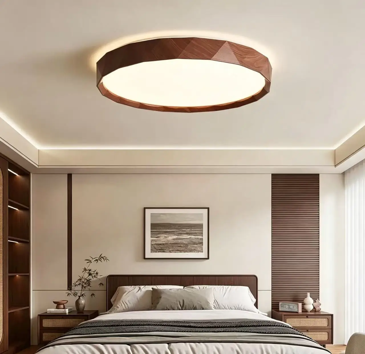 Nordic Walnut Colored Ceiling Light Retro And Minimalist Circular And Minimalist Eye Protection Bedroom Lighting Fixtures
Nordic Walnut Colored Ceiling Light Retro And Minimalist Circular And Minimalist Eye Protection Bedroom Lighting Fixtures