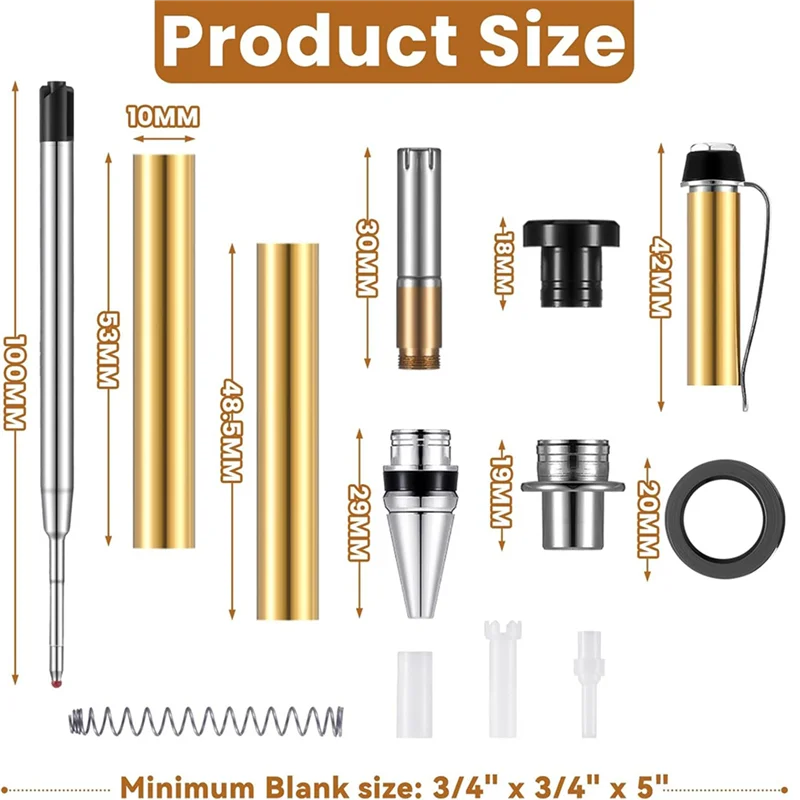 ABZV-12 Pieces Wood Turning Pen Set With Refills Rotating Pen Kit For Wood Turning Bulk Lathe Turning Supplies For Pen Making
ABZV-12 Pieces Wood Turning Pen Set With Refills Rotating Pen Kit For Wood Turning Bulk Lathe Turning Supplies For Pen Making