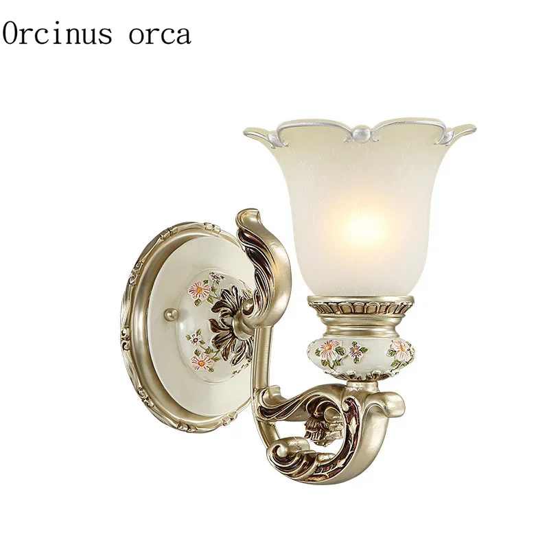 European style antique glass wall lamp room background wall corridor aisle American modern simple wall lamp
European style antique glass wall lamp room background wall corridor aisle American modern simple wall lamp