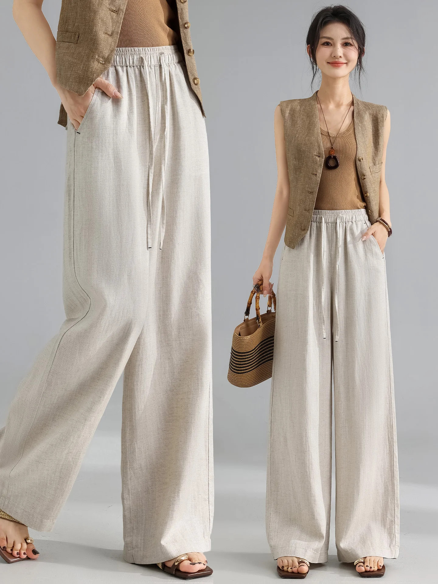 Linen Wide Leg Pants Women Summer Thin New Fashion High Waist Loose Casual Straight Leg Pants Breathable Comfortable
Linen Wide Leg Pants Women Summer Thin New Fashion High Waist Loose Casual Straight Leg Pants Breathable Comfortable