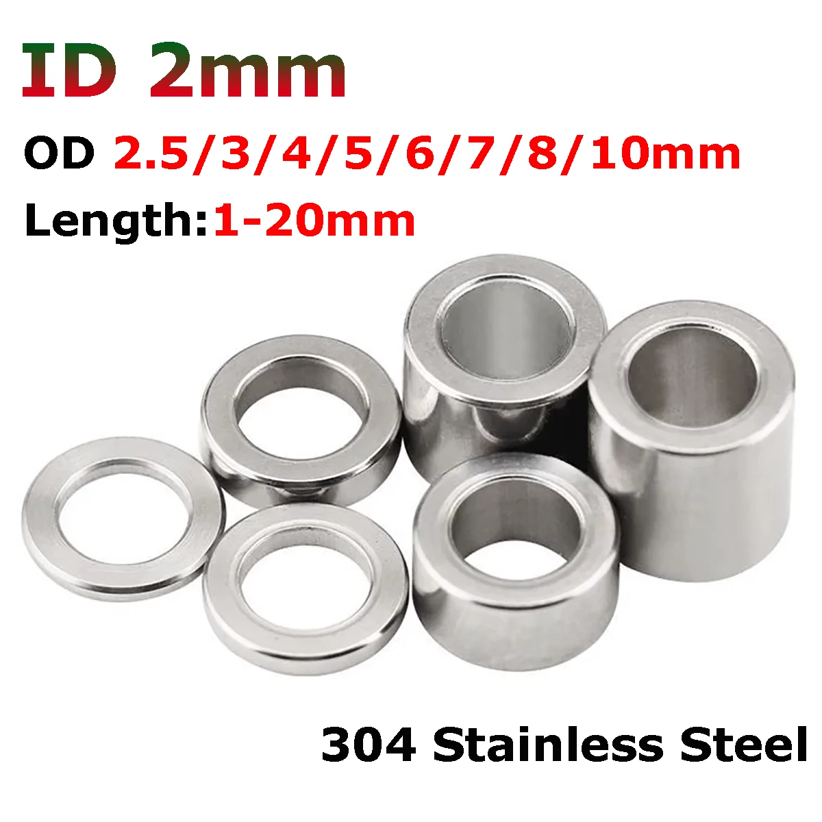 Inner Dia 2mm 304 Stainless Steel Bushing Washer Round Hollow no thread Standoff Spacer Sleeve OD 2.5/3/4/5/6/7/8/10mm L=1-20mm
Inner Dia 2mm 304 Stainless Steel Bushing Washer Round Hollow no thread Standoff Spacer Sleeve OD 2.5/3/4/5/6/7/8/10mm L=1-20mm