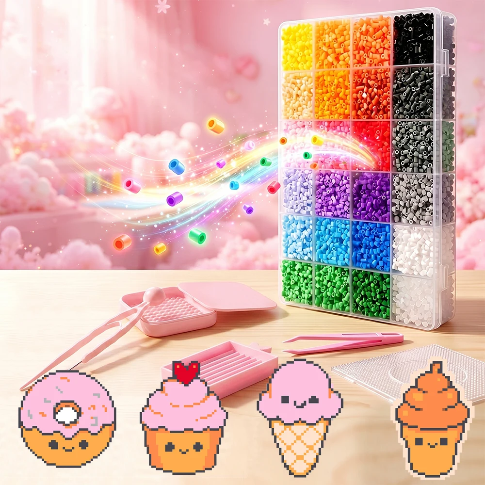 24 Colors 2.6mm Aperture Mini Hama Beads Kit Perler Fuse Beads 3D Puzzle DIY Creative Handmade Craft Gift
24 Colors 2.6mm Aperture Mini Hama Beads Kit Perler Fuse Beads 3D Puzzle DIY Creative Handmade Craft Gift