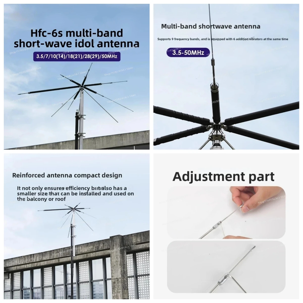HFC-6S HF Dipole Antenna 3.5-50MHz Multi-Band Basic Shortwave for Amateur Radio Base Station
HFC-6S HF Dipole Antenna 3.5-50MHz Multi-Band Basic Shortwave for Amateur Radio Base Station