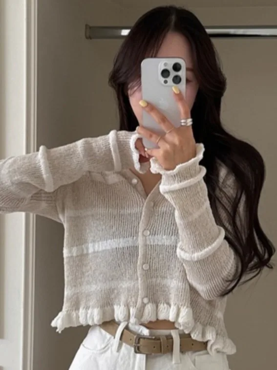 Женский вязаный кардиган Long Sve, тонкая, милая, молодежная, утягивающая верхняя одежда, весна 202, новинка Sle, деревянный дизайн
Женский вязаный кардиган Long Sve, тонкая, милая, молодежная, утягивающая верхняя одежда, весна 202, новинка Sle, деревянный дизайн