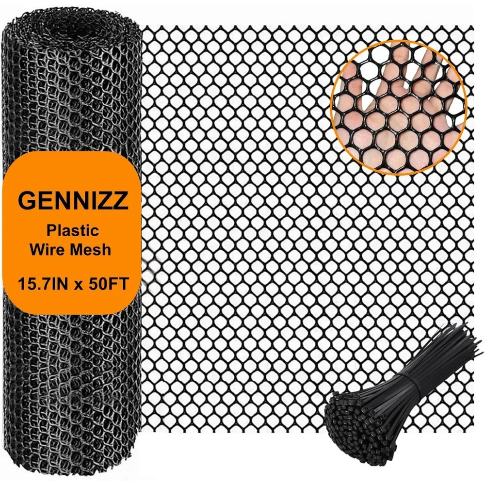 15.7In x 50Ft Plastic Chicken Wire Mesh Roll, Garden Netting Fence for Poultry Balcony and Pets, Easy DIY Installation
15.7In x 50Ft Plastic Chicken Wire Mesh Roll, Garden Netting Fence for Poultry Balcony and Pets, Easy DIY Installation