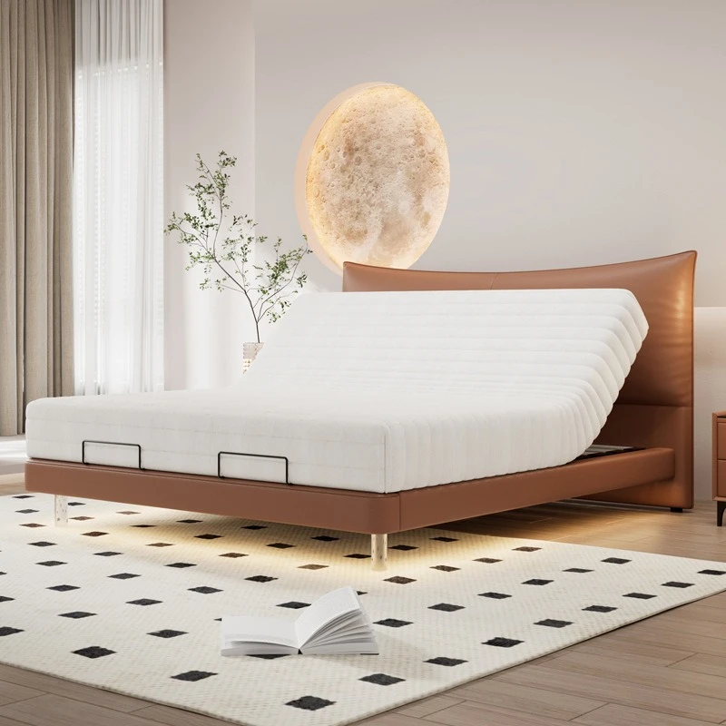 Suspended bed, intelligent remote control electric lifting partition leather bed
Suspended bed, intelligent remote control electric lifting partition leather bed