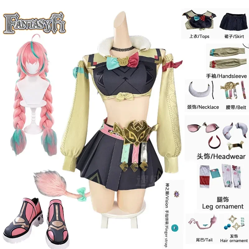 Genshin Impact Varesa Cosplay Costume Wig Jewelry Set Roleplay Full Outfit Woman Skirt Accessories Party Event Character Design
Genshin Impact Varesa Cosplay Costume Wig Jewelry Set Roleplay Full Outfit Woman Skirt Accessories Party Event Character Design