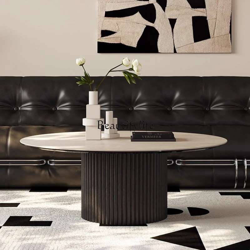 French retro coffee table size round combination travertine rock slab round coffee table cream wind solid wood
French retro coffee table size round combination travertine rock slab round coffee table cream wind solid wood