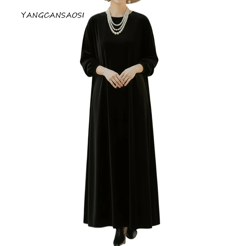 2025 Women's Fashion Autumn New 30% Natural Mulberry Silk Velvet Black Money Style Round Neck Long Sleeve Party Dress
2025 Women's Fashion Autumn New 30% Natural Mulberry Silk Velvet Black Money Style Round Neck Long Sleeve Party Dress