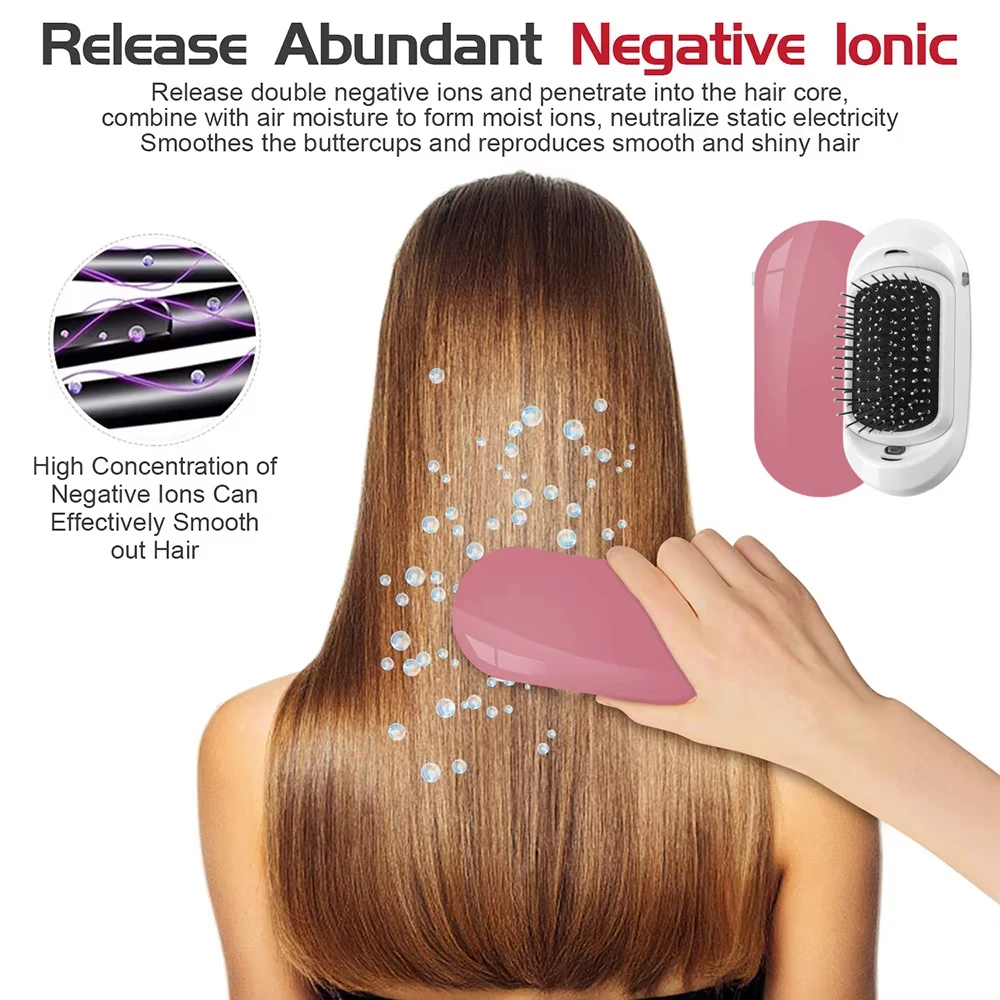 Negative Ions Hairbrush for Detangling New Ionic Scalp Massager Brush Smoothens & Reduces Frizz Portable for Home and Travel Use
Negative Ions Hairbrush for Detangling New Ionic Scalp Massager Brush Smoothens & Reduces Frizz Portable for Home and Travel Use