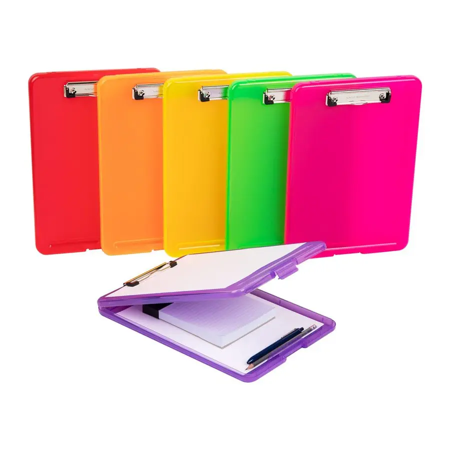 Clipboard with Storage, Teacher, Nursing Clipboard, Plastic, 9.25L x 13.25W x 1H, Set of 6, Assorted Colors
Clipboard with Storage, Teacher, Nursing Clipboard, Plastic, 9.25L x 13.25W x 1H, Set of 6, Assorted Colors