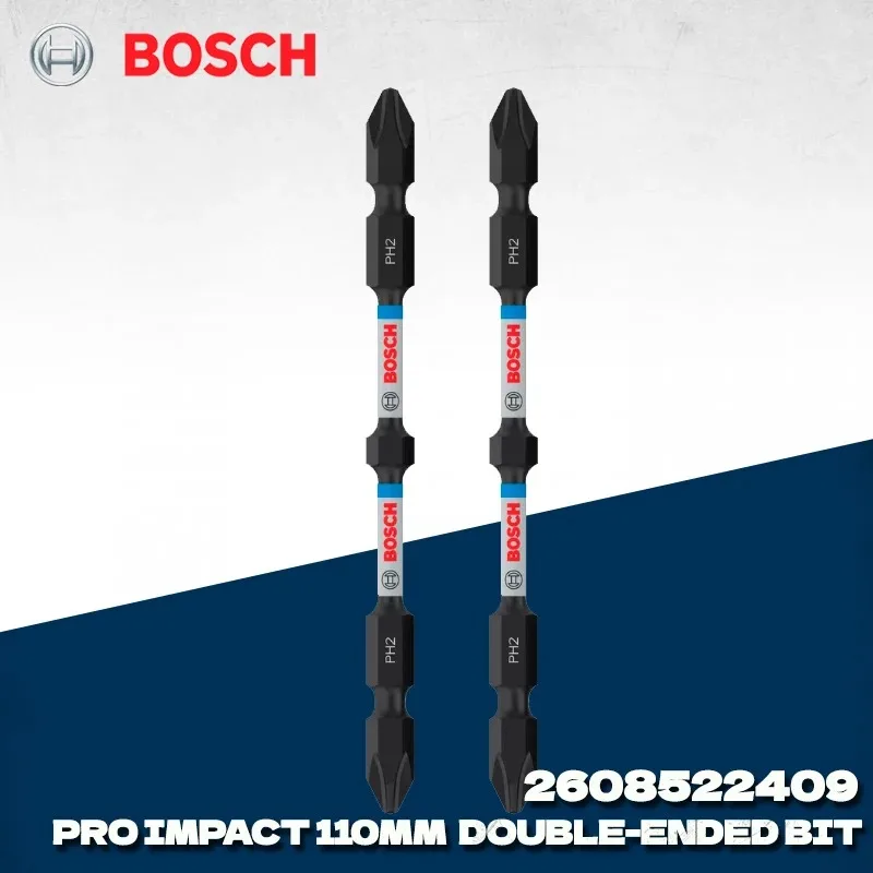 BOSCH 2608522409 2Pcs Impact Double-Ended Bit 110MM Long-Groove Drill Bit Cross Shaped Screwdriver Head Power Tool Accessories
BOSCH 2608522409 2Pcs Impact Double-Ended Bit 110MM Long-Groove Drill Bit Cross Shaped Screwdriver Head Power Tool Accessories