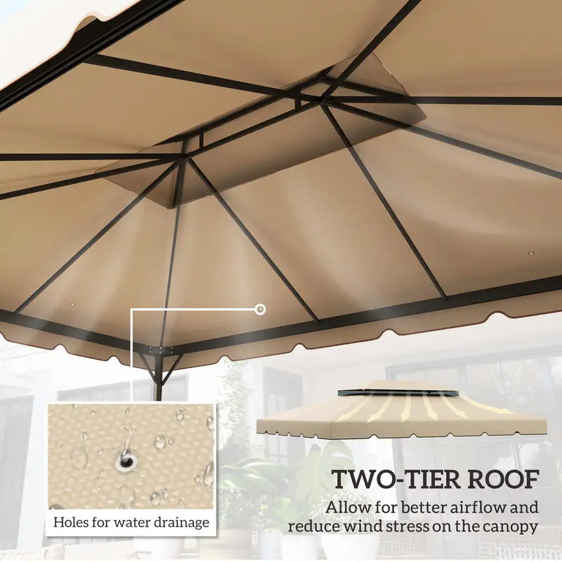 Outsunny Model 84C-101 or 84C-144 13' x 10' Gazebo Replacement Canopy, Gazebo Top with Double Vented Roof (TOP ONLY), White
Outsunny Model 84C-101 or 84C-144 13' x 10' Gazebo Replacement Canopy, Gazebo Top with Double Vented Roof (TOP ONLY), White