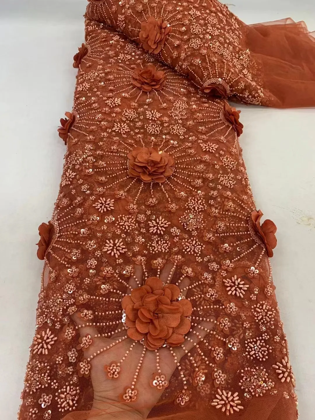 Handmade French Tulle Lace Fabric 2024 High Quality 3D Flower Embroidery African Beads Lace Fabric for Wedding Dresses
Handmade French Tulle Lace Fabric 2024 High Quality 3D Flower Embroidery African Beads Lace Fabric for Wedding Dresses