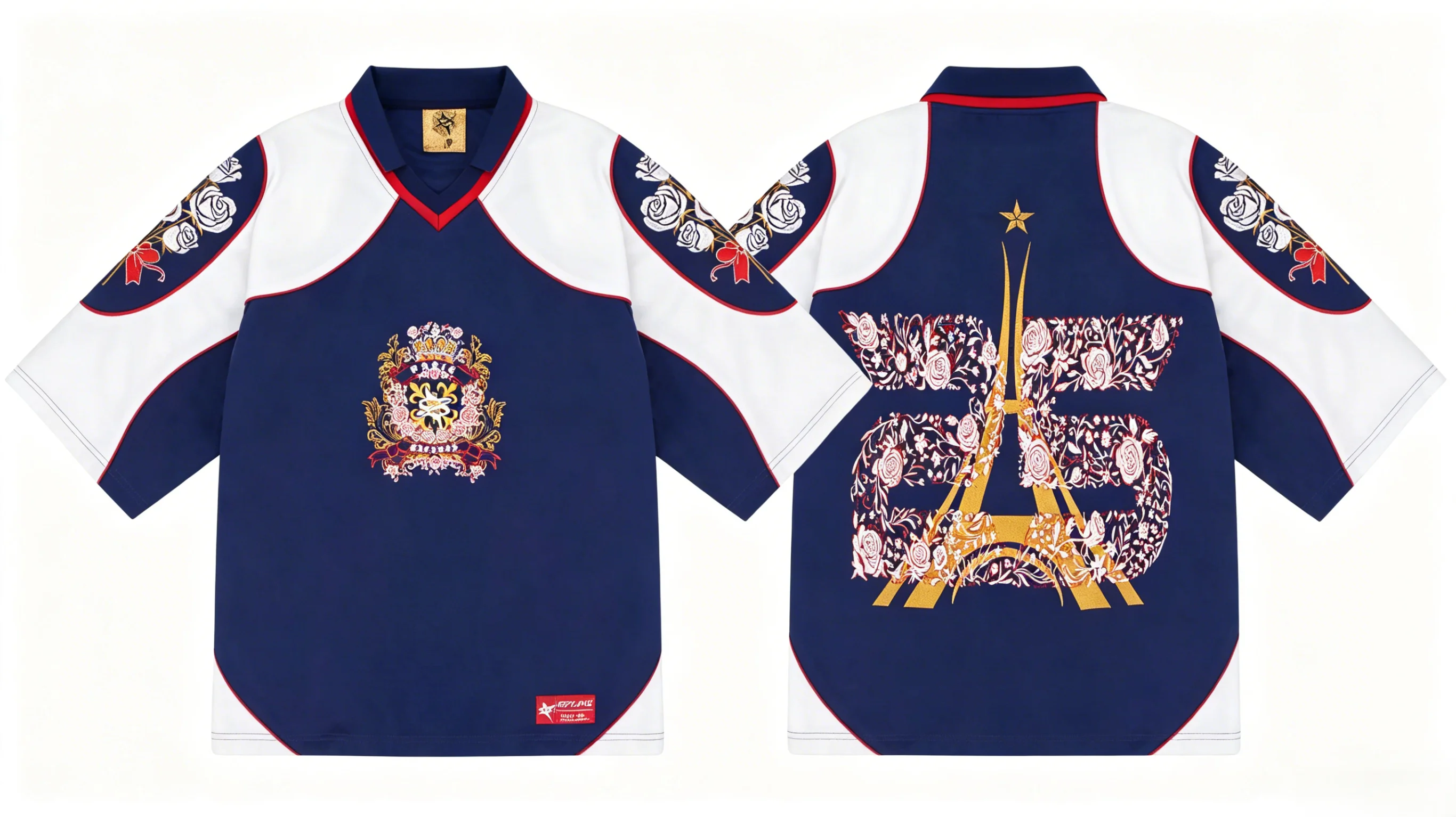 Vintage Embroidered Jersey Shirt Men Women Y2K Oversized Football Tee Floral Graphic Retro Streetwear Short Sleeve Top Loose Fit
Vintage Embroidered Jersey Shirt Men Women Y2K Oversized Football Tee Floral Graphic Retro Streetwear Short Sleeve Top Loose Fit