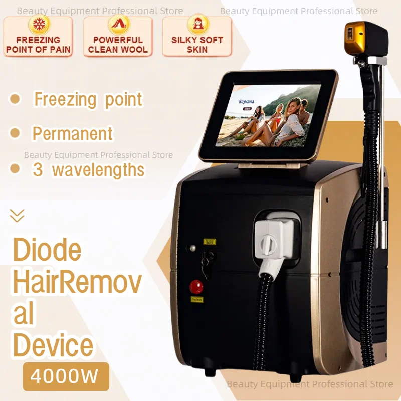 808nm Diode Laser Hair Removal System 4000W, Three Wavelengths, Ice Platinum Technology for Effective Result
808nm Diode Laser Hair Removal System 4000W, Three Wavelengths, Ice Platinum Technology for Effective Result