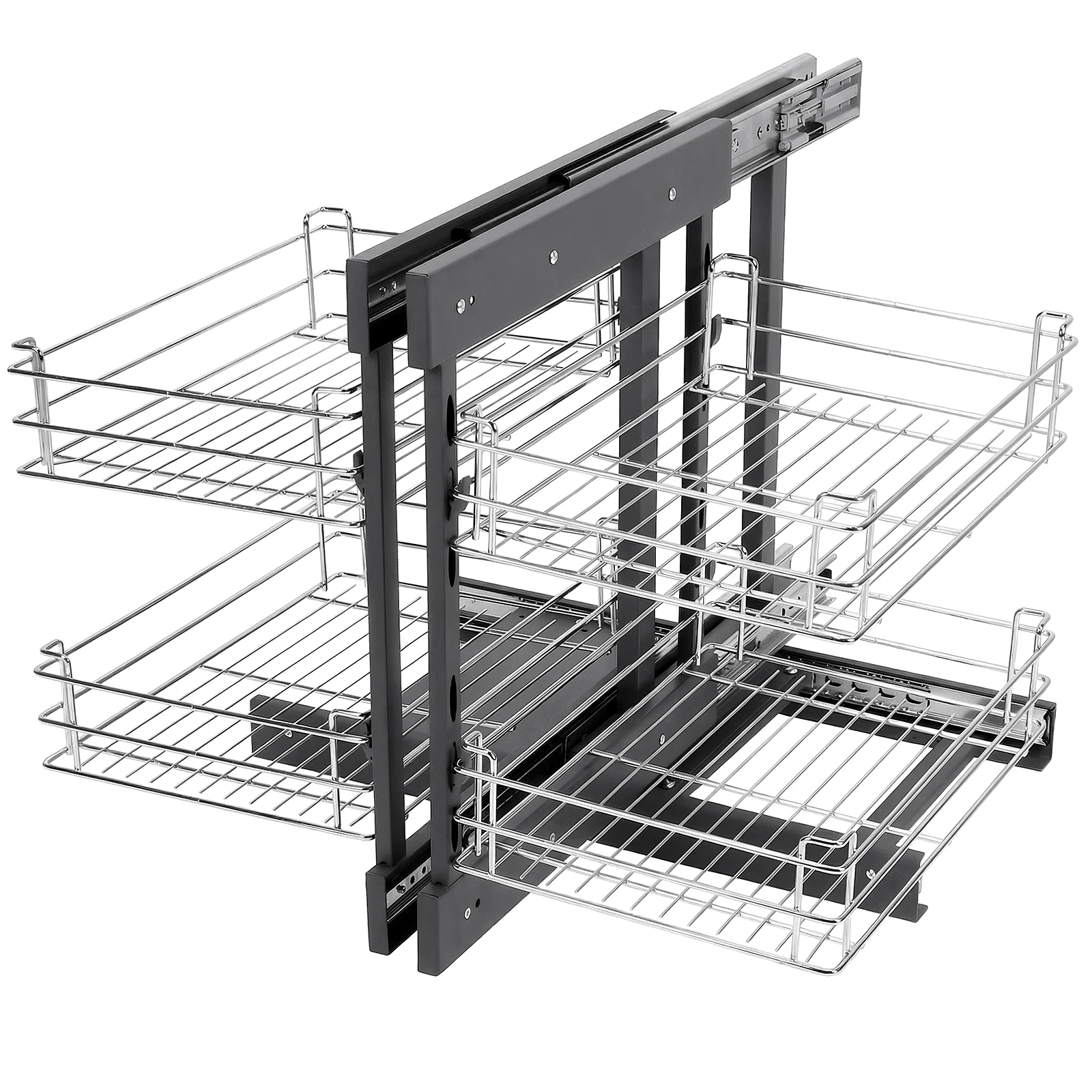 Dual Tier Pull-Out Basket Left Open & Right Open Compatible Bowls Storage Shelf 4 Shelves for Blind Corner Kitchen Or Bathroom
Dual Tier Pull-Out Basket Left Open & Right Open Compatible Bowls Storage Shelf 4 Shelves for Blind Corner Kitchen Or Bathroom