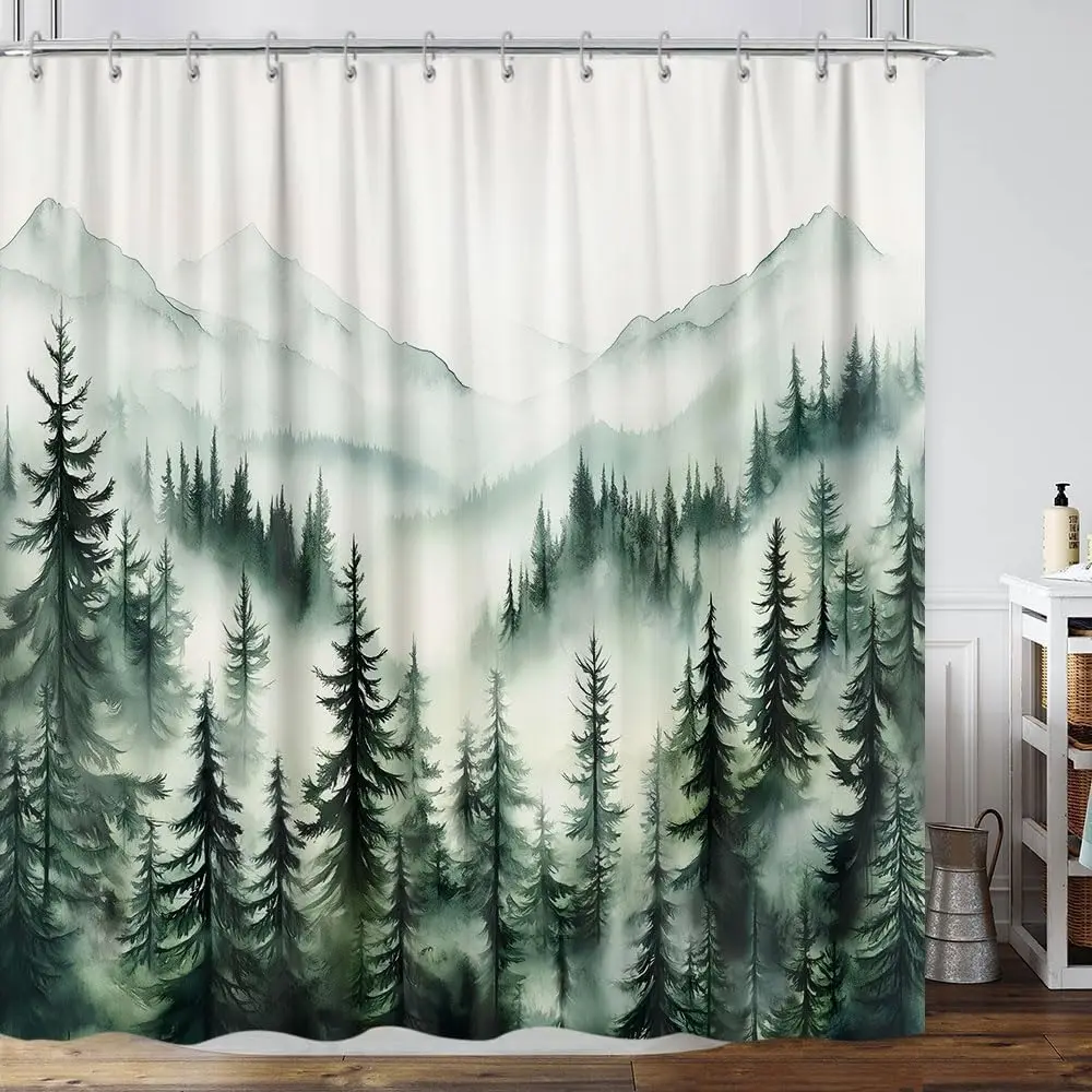Занавеска для душа в деревенском стиле, горная занавеска для душа Cool Misty Foggy Green Forest Woodland Pine Tree Nature для мужской ванной комнаты
Занавеска для душа в деревенском стиле, горная занавеска для душа Cool Misty Foggy Green Forest Woodland Pine Tree Nature для мужской ванной комнаты