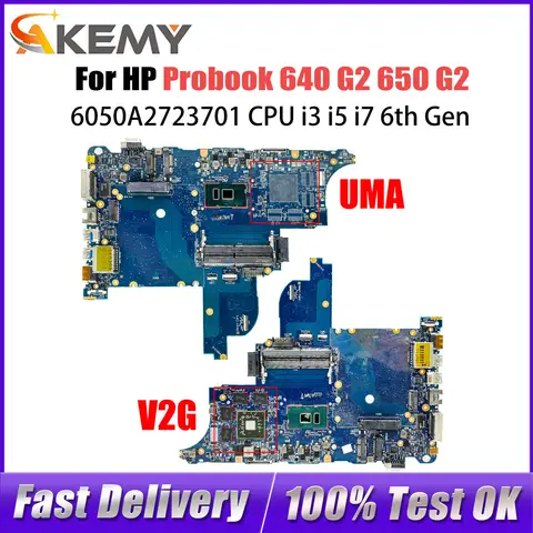 6050A2723701 Laptop Motherboard For HP Probook 640 650 G2 Mainboard 840713-601 216-0868030 Core I3 I5 I7