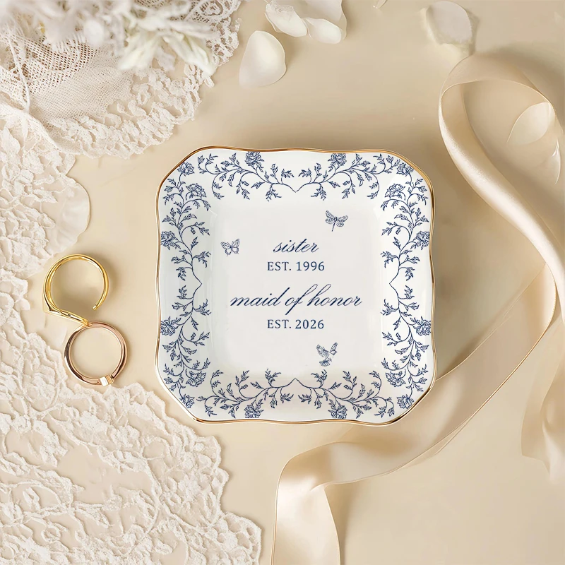 Personalized Date Maid of Honor Jewelry Trinket Dish Plate Custom Name Bridesmaid Proposal Gift Wedding Party for Women Gifts
Personalized Date Maid of Honor Jewelry Trinket Dish Plate Custom Name Bridesmaid Proposal Gift Wedding Party for Women Gifts