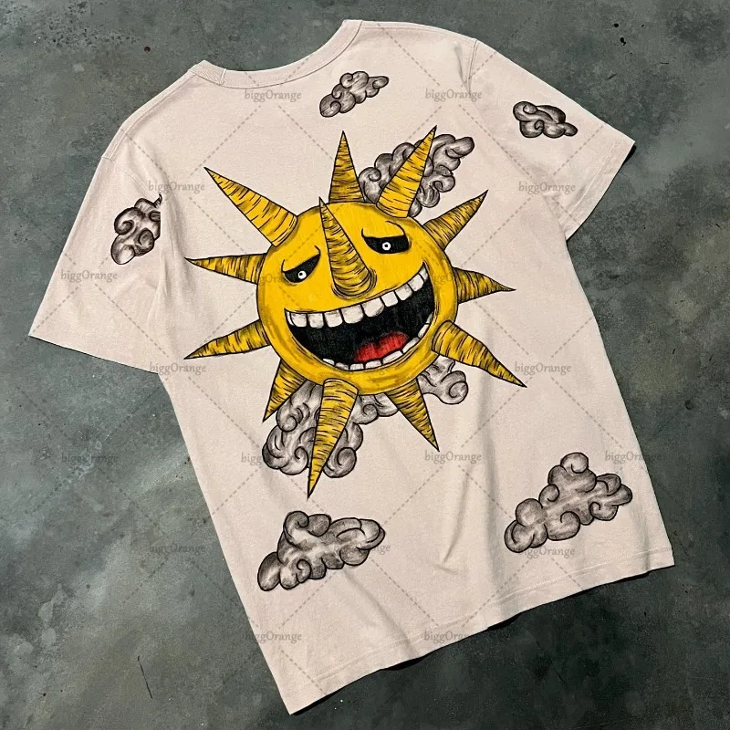 European and American Dark Gothic Harajuku T-shirt Cartoon Pattern Print Trendy Top Men's High Street Oversized Short Sleeve
European and American Dark Gothic Harajuku T-shirt Cartoon Pattern Print Trendy Top Men's High Street Oversized Short Sleeve