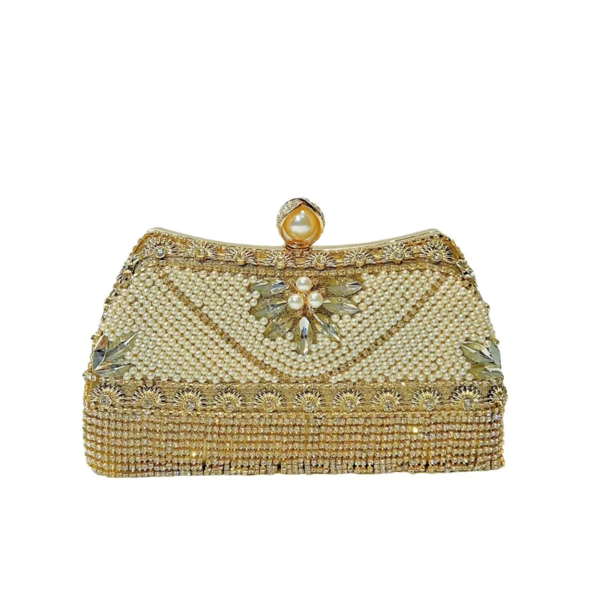 Glamorous Rhinestone Pearl Fringe Bag - Xiaoxiangfeng Wedding Banquet Clutch, Diamond Shoulder Messenger Dinner Purse High-Grade
Glamorous Rhinestone Pearl Fringe Bag - Xiaoxiangfeng Wedding Banquet Clutch, Diamond Shoulder Messenger Dinner Purse High-Grade