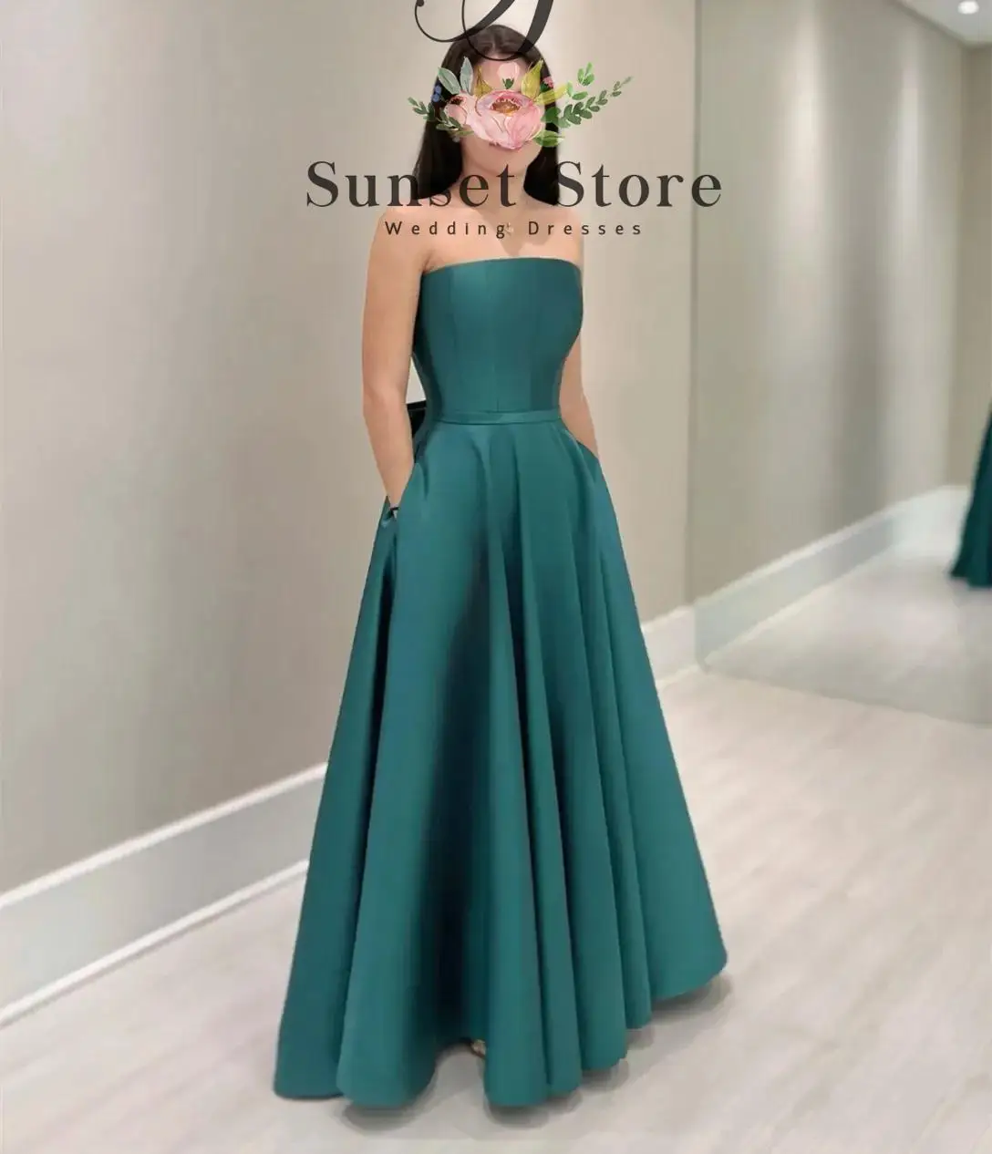 Customized Elegant Long Green Satin Prom Dresses with Bow A-Line Strapless Floor Length Evening Fashion Party Dresses for Women
Customized Elegant Long Green Satin Prom Dresses with Bow A-Line Strapless Floor Length Evening Fashion Party Dresses for Women
