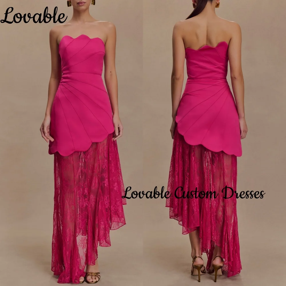 Birthday Dresses Luxury Customize Column Strapless Dresses For Prom Asymmetrical Lace Zipper Up Sleeveless Dresses For Special
Birthday Dresses Luxury Customize Column Strapless Dresses For Prom Asymmetrical Lace Zipper Up Sleeveless Dresses For Special