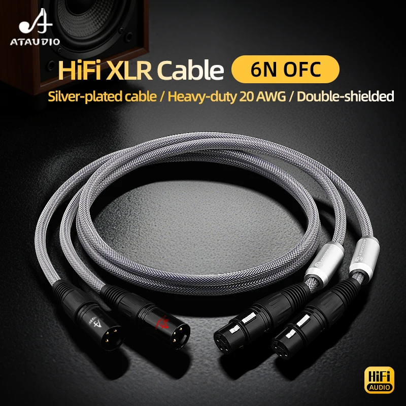 ATAUDIO HiFi XLR Cable High Quality OFC Silver-plating 2XLR Male to Female Audio Cable for Microphone Amplifier
ATAUDIO HiFi XLR Cable High Quality OFC Silver-plating 2XLR Male to Female Audio Cable for Microphone Amplifier