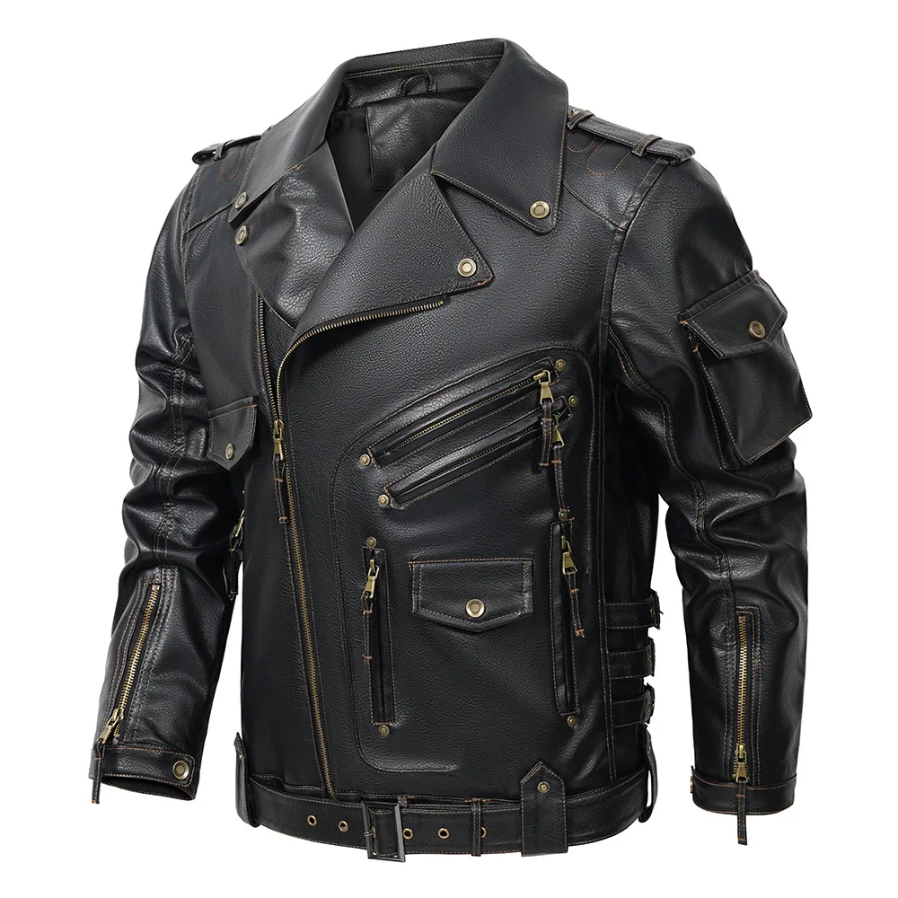 Men's Fashion Jackets New Casual PU Male Faux Leather American Style Leather Jacket Male Brand Multiple Pockets Leather Jackets
Men's Fashion Jackets New Casual PU Male Faux Leather American Style Leather Jacket Male Brand Multiple Pockets Leather Jackets