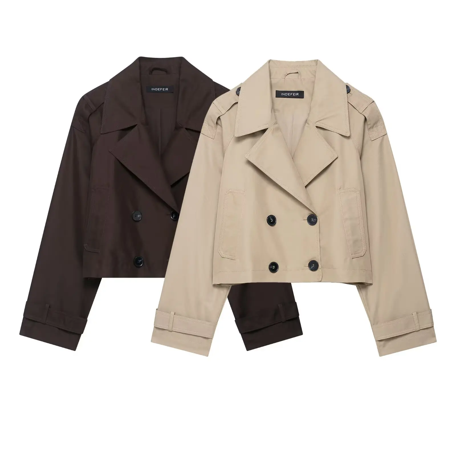 European and American style 2025 autumn new temperament versatile double-breasted short trench coat
European and American style 2025 autumn new temperament versatile double-breasted short trench coat