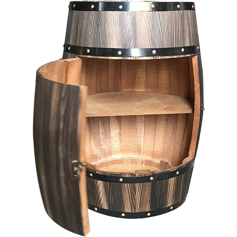 Wood Oak Barrel Wine Cabinet with Locking Door - Decorative Storage for Beer and Wine - Natural Wood Wine Cellar Display - Perfe
Wood Oak Barrel Wine Cabinet with Locking Door - Decorative Storage for Beer and Wine - Natural Wood Wine Cellar Display - Perfe