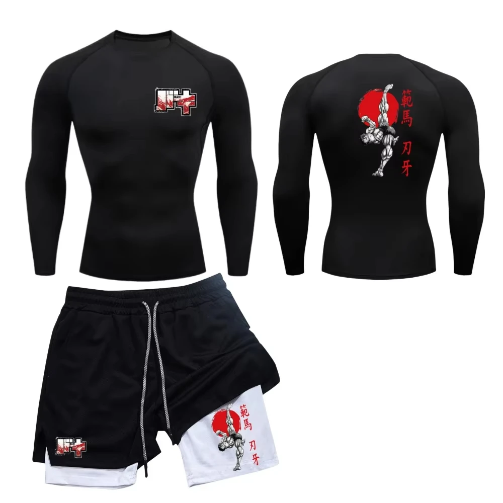 Men's and women's fashionable casual sports sets, quick drying fitness sets Baki Hama animated print, 2-in-1 shorts
Men's and women's fashionable casual sports sets, quick drying fitness sets Baki Hama animated print, 2-in-1 shorts